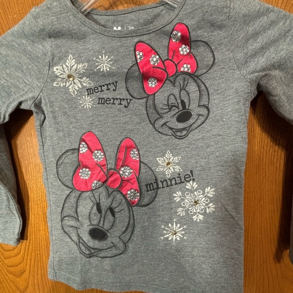 Disney Minnie Mouse Gray and Red Long Sleeve Tee - Picture 2 of 6